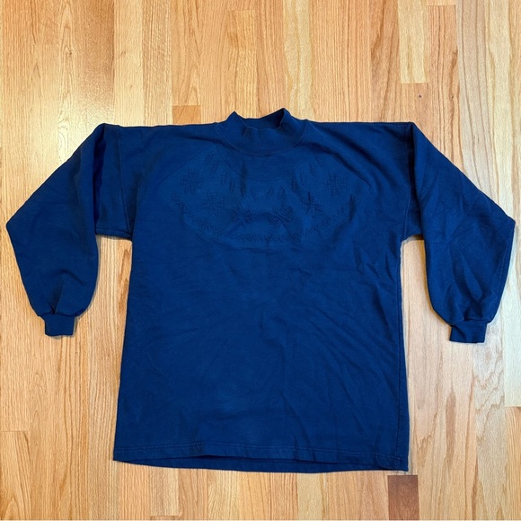 Vintage 90s SK Sport snowflake longsleeve - Picture 1 of 4